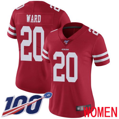 San Francisco 49ers Limited Red Women Jimmie Ward Home NFL Jersey 20 100th Season Vapor Untouchable